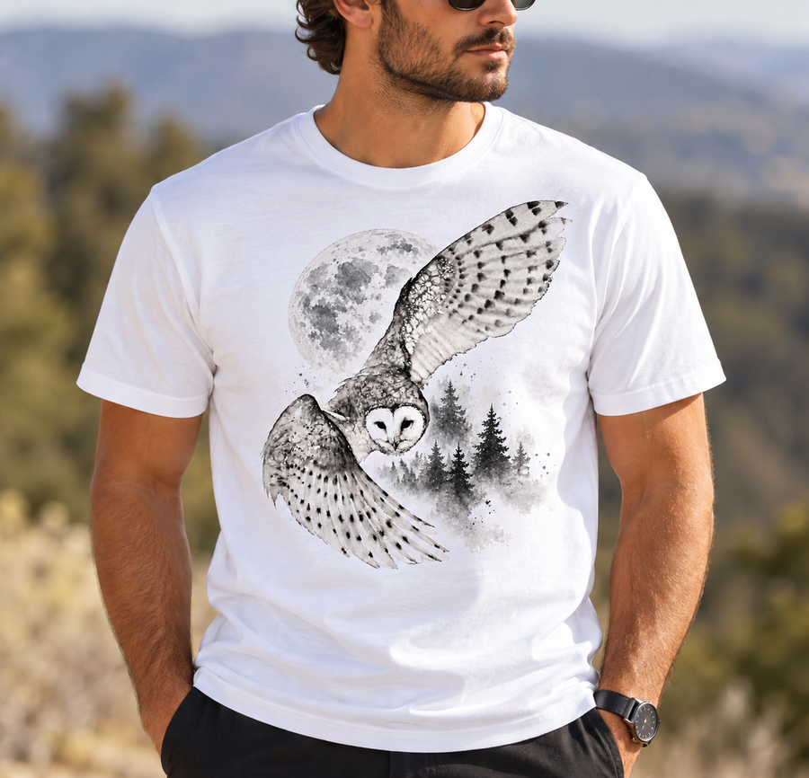 Moonlit Barn Owl Flight