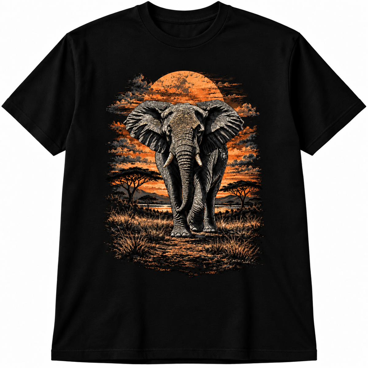 Elephant Sunset Savanna