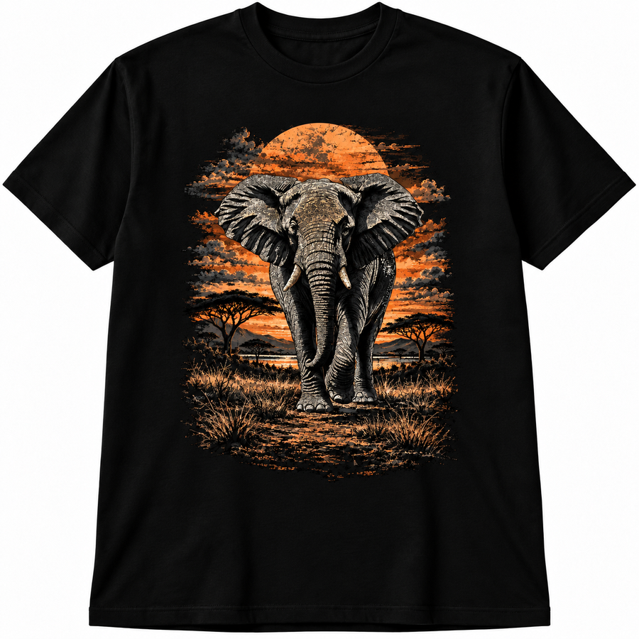 Elephant Sunset Savanna