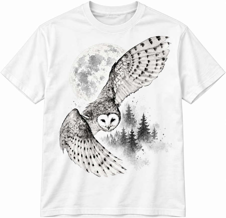 Moonlit Barn Owl Flight