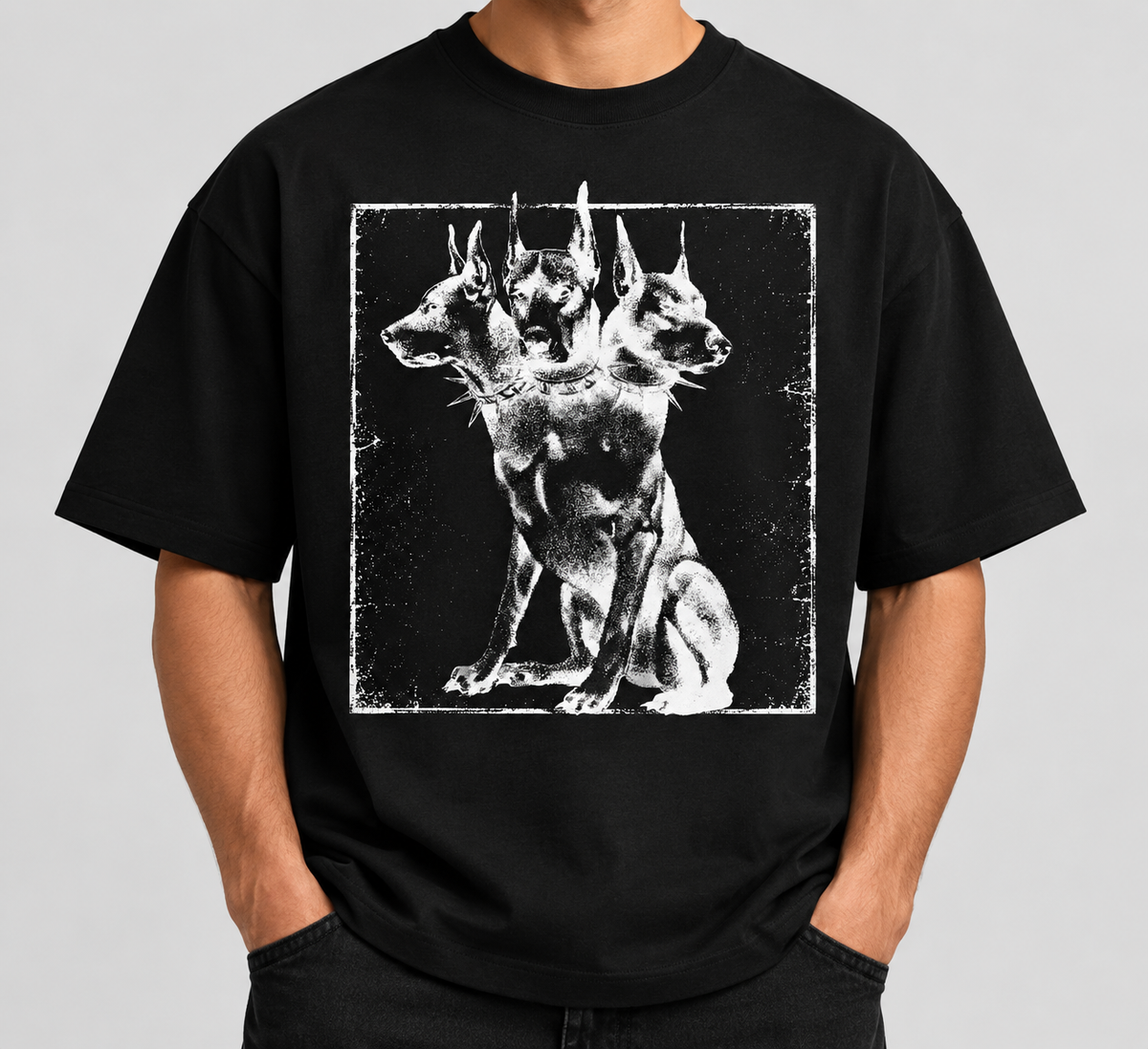Distressed Cerberus Doberman