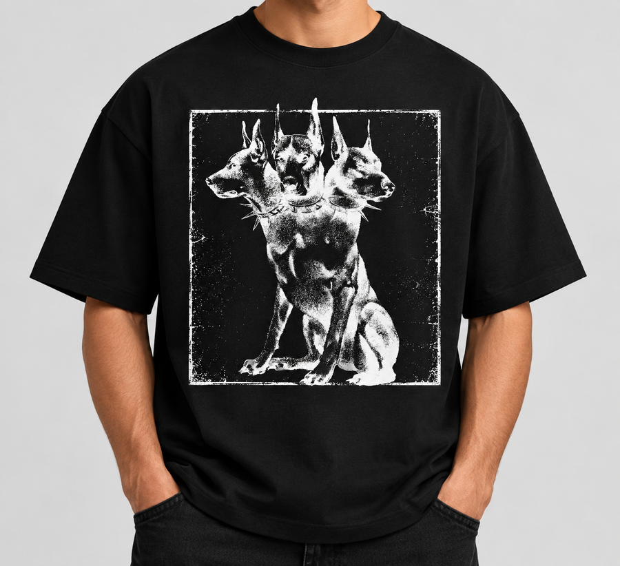 Distressed Cerberus Doberman