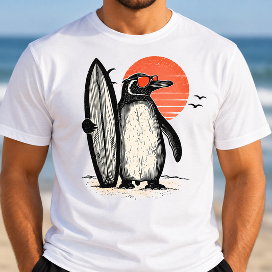 Retro Surf Penguin